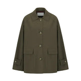 Harris Wharf Raglan Jacket Scuba in Dark Khaki