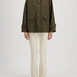 Harris Wharf Raglan Jacket Scuba in Dark Khaki