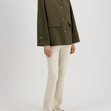Harris Wharf Raglan Jacket Scuba in Dark Khaki
