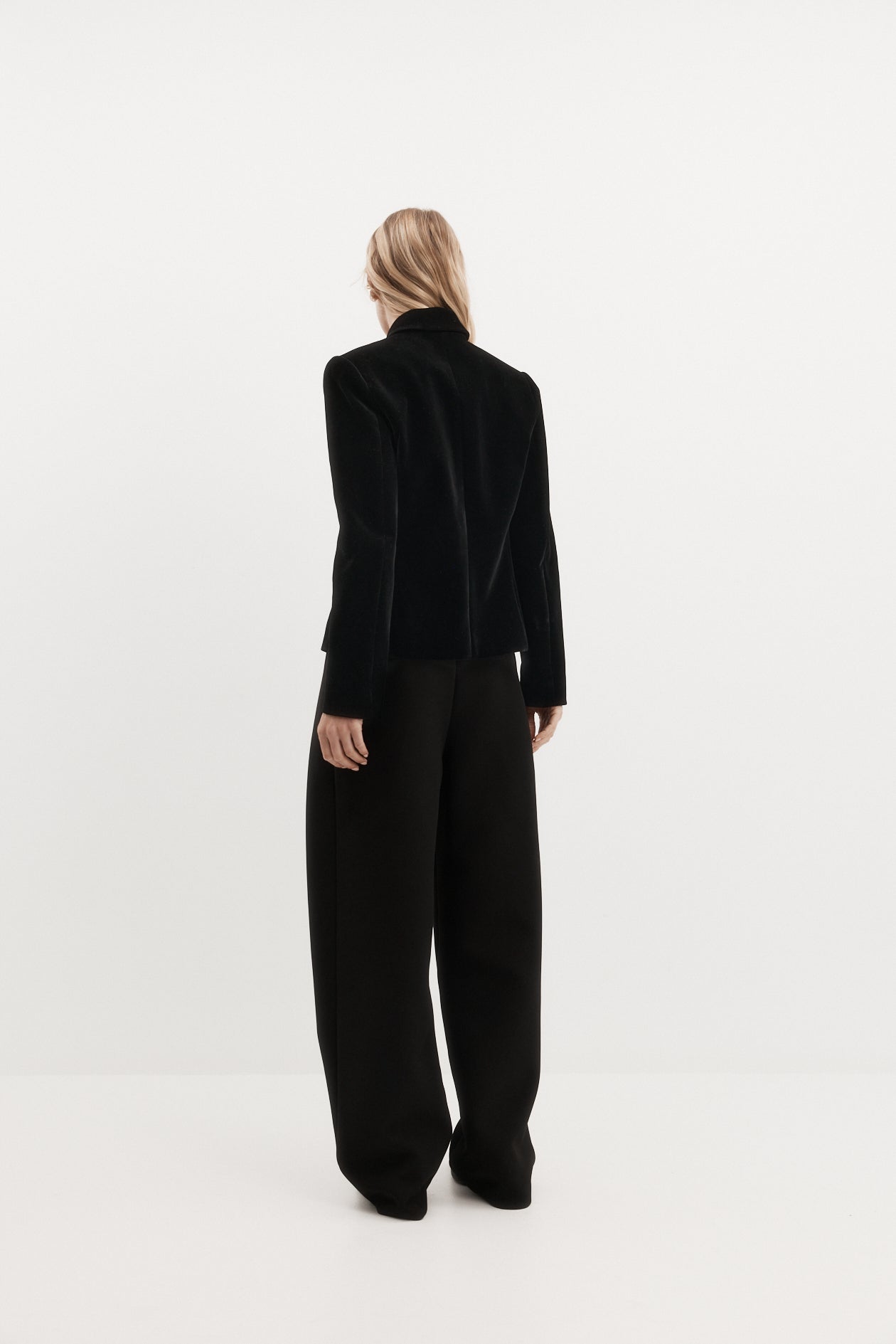 Harris Tapper Bardot Blazer in Black Velvet - detail view