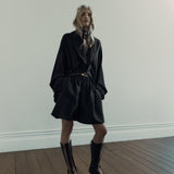 Harris Tapper Cocoon Blouse in Black - close up