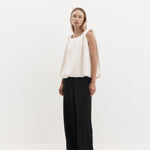 Harris Tapper Knot Top in Ivory - detail view