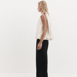 Harris Tapper Knot Top in Ivory - styled look