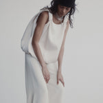 Harris Tapper Knot Top in Ivory - close up