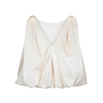Harris Tapper Knot Top in Ivory - close up