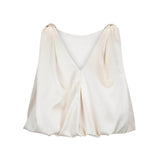 Harris Tapper Knot Top in Ivory - close up