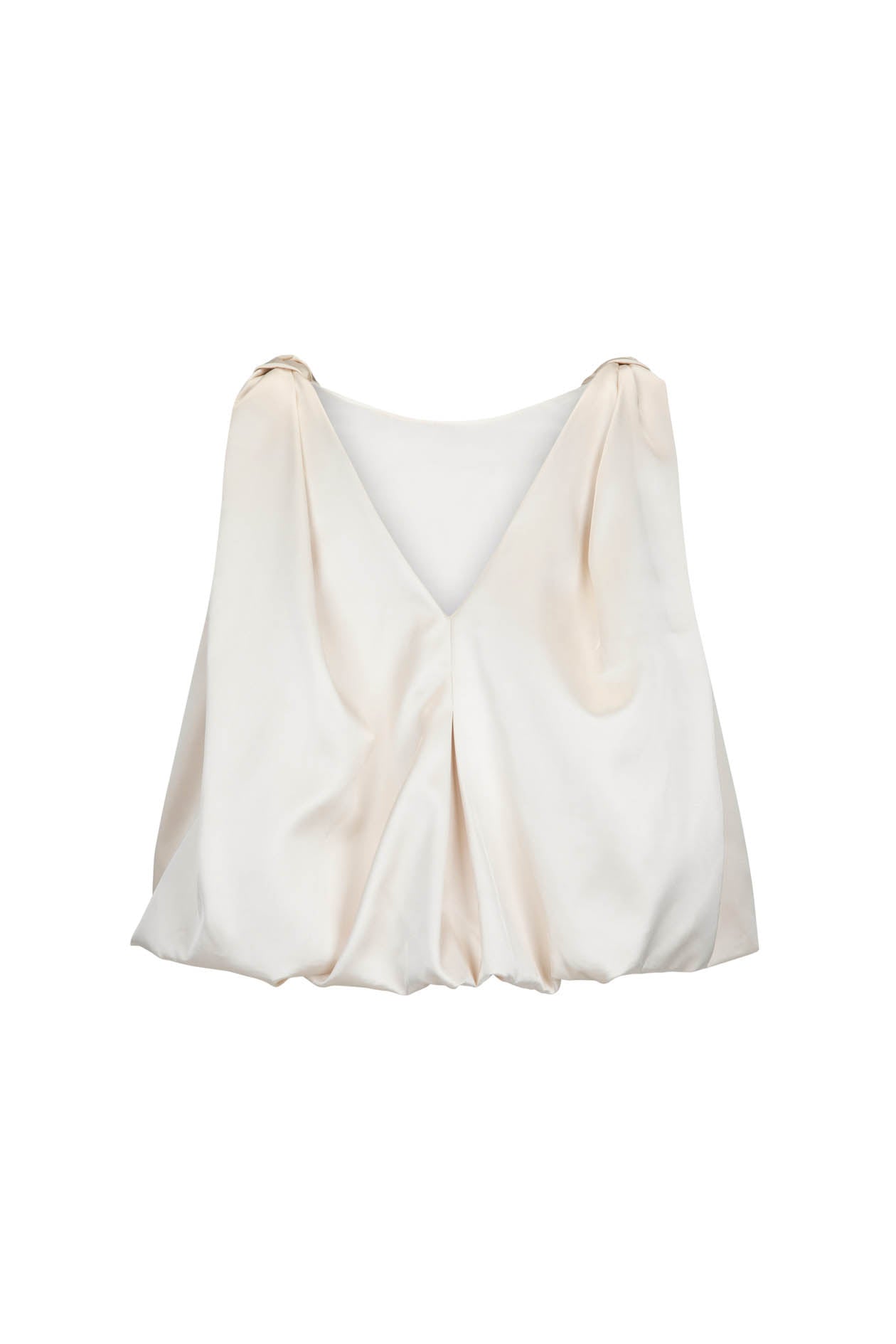 Harris Tapper Knot Top in Ivory - close up