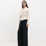 Harris Tapper Long Sleeve Chaimberlain Top in Vanilla - detail view