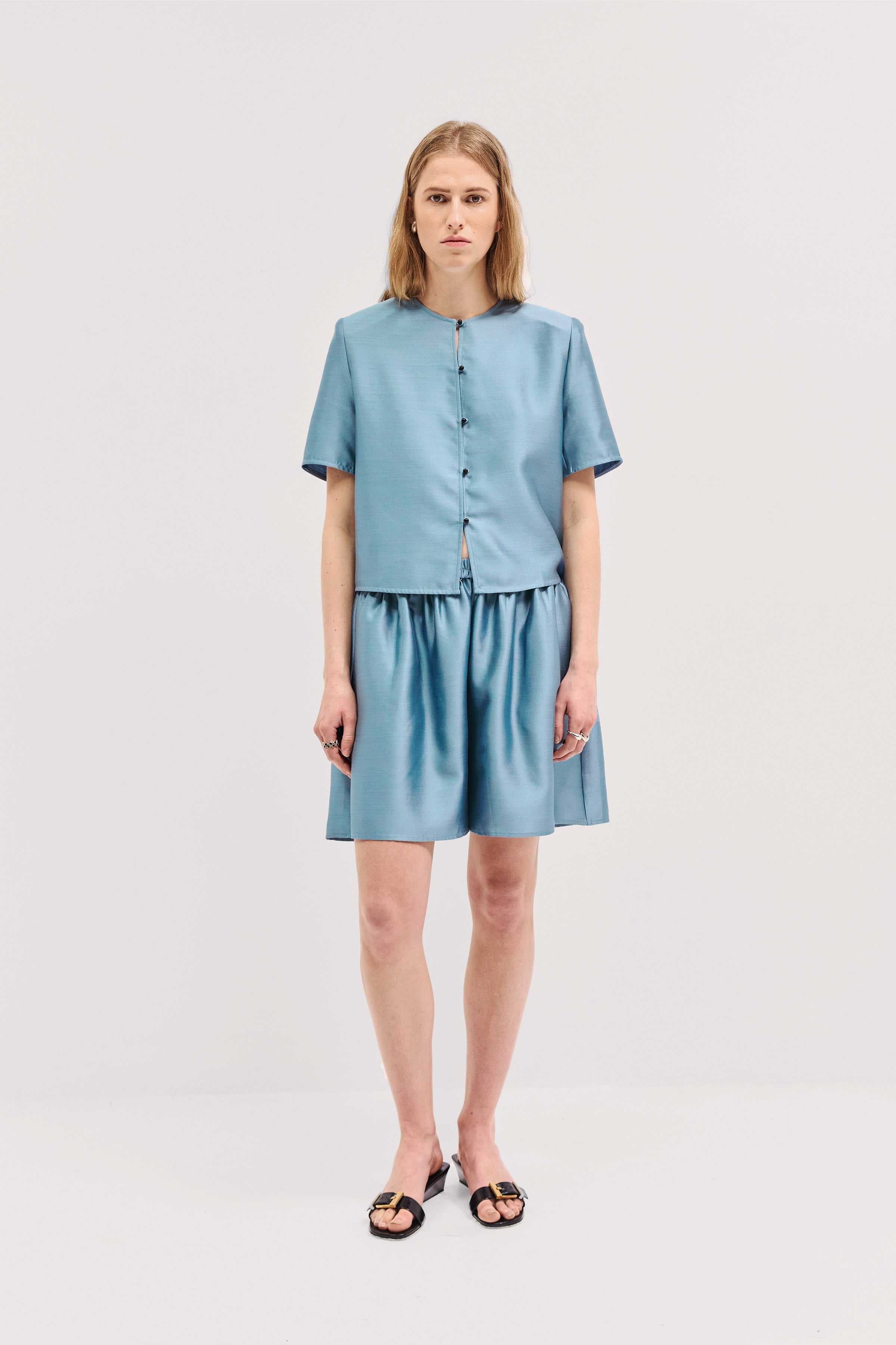 Harris Tapper Tina Top in Topaz - side view