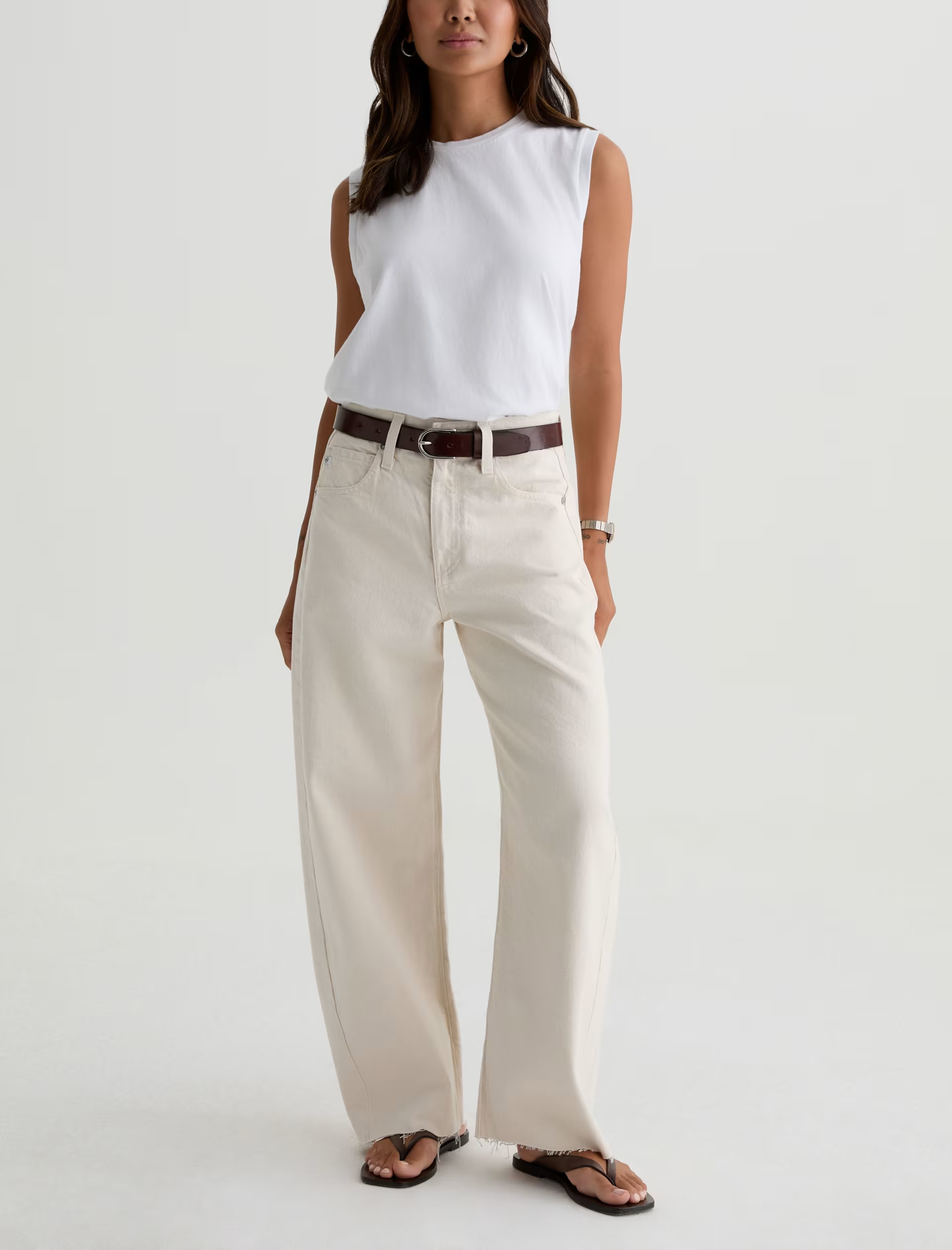 Ag Jeans Hattie Crop in Opal Stone - side view