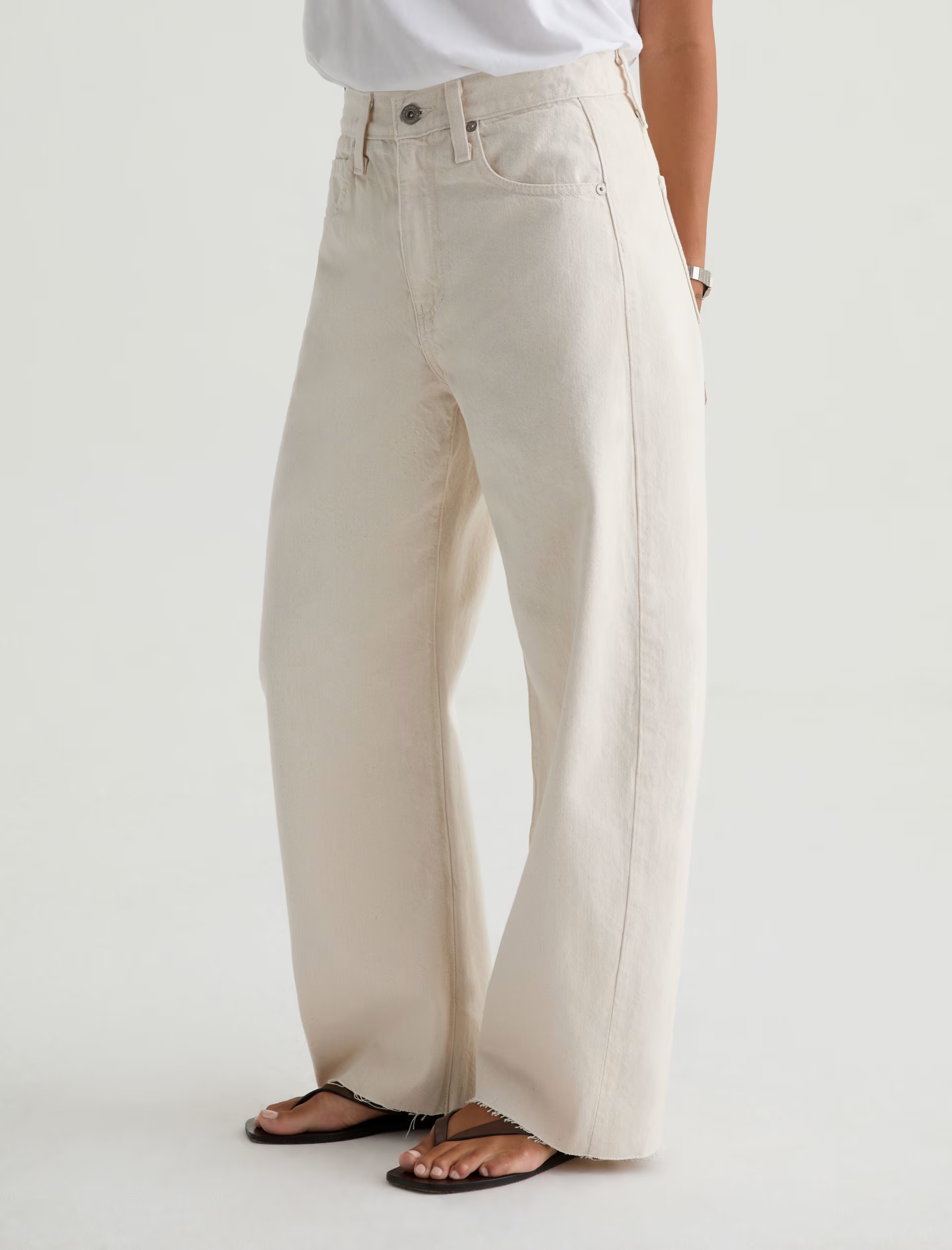 Ag Jeans Hattie Crop in Opal Stone - detail view