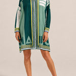 Ilio Nema Artemis Shirt in Green Sarong Voile - side view