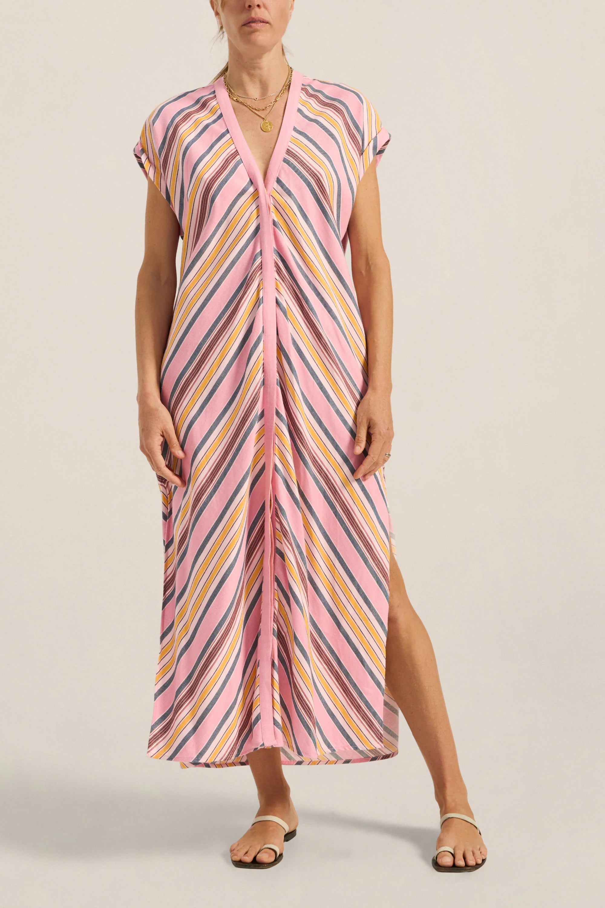 Ilio Nema Cythera Caftan in Samos Stripe