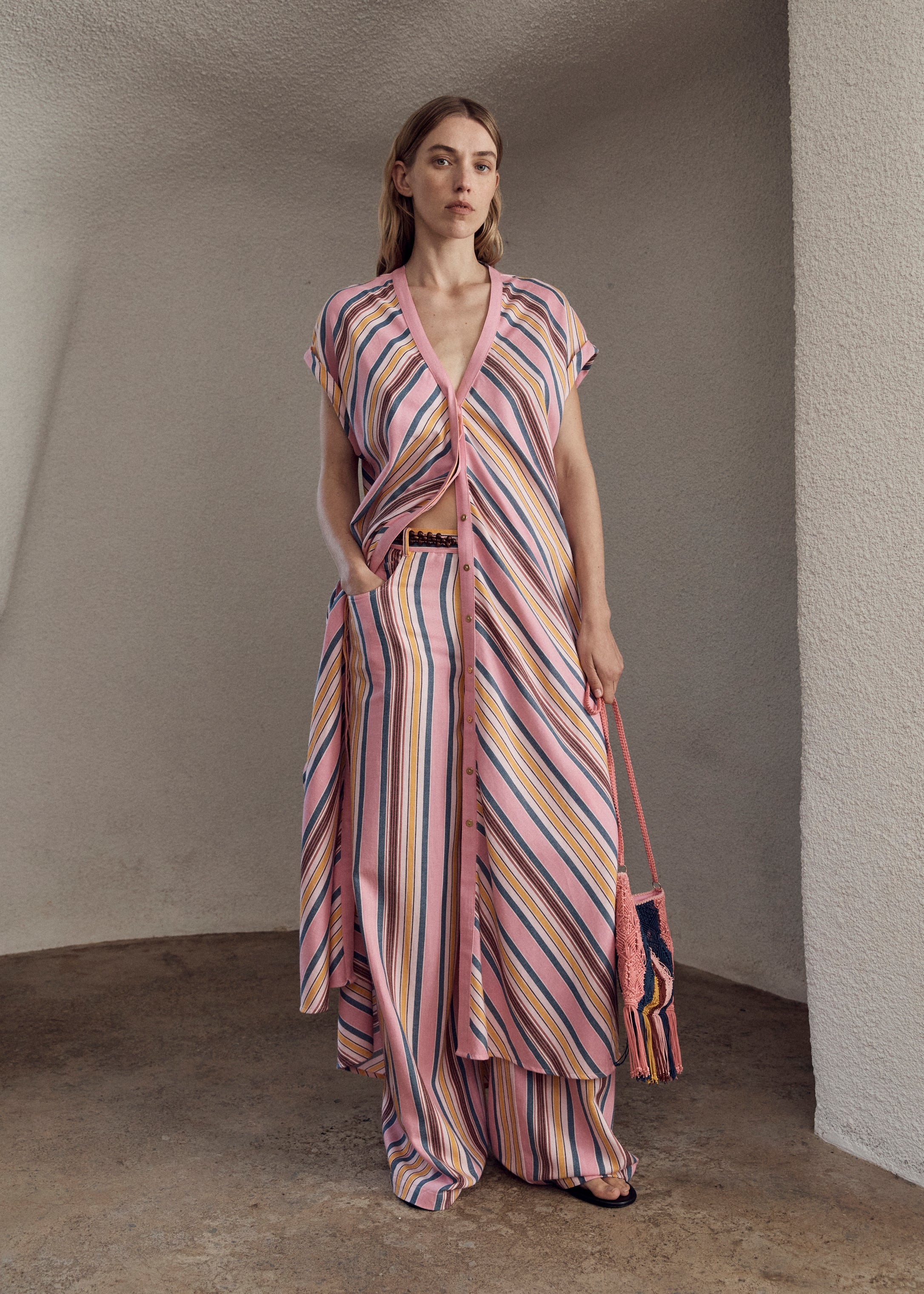 Ilio Nema Cythera Caftan in Samos Stripe