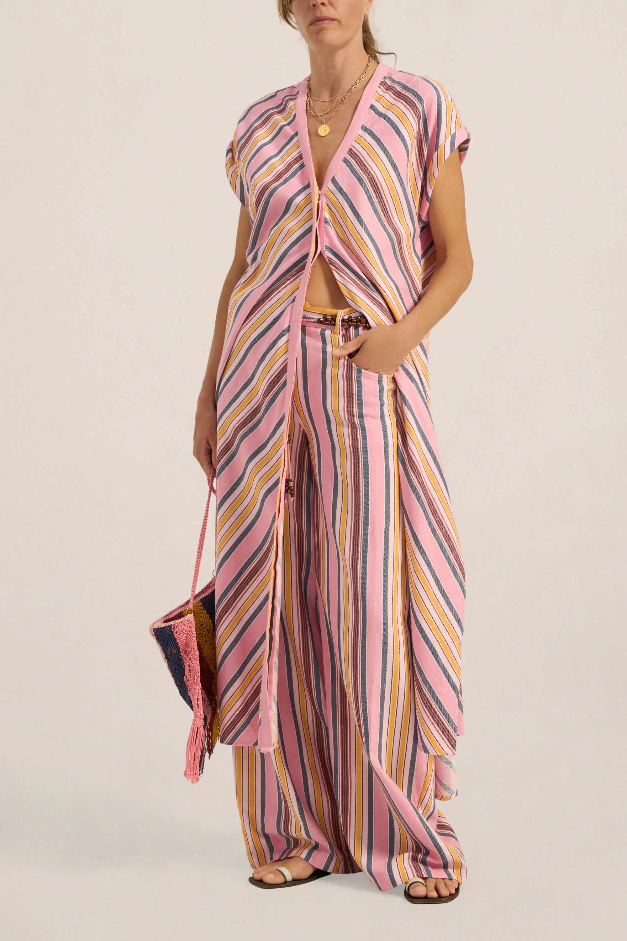 Ilio Nema Cythera Caftan in Samos Stripe