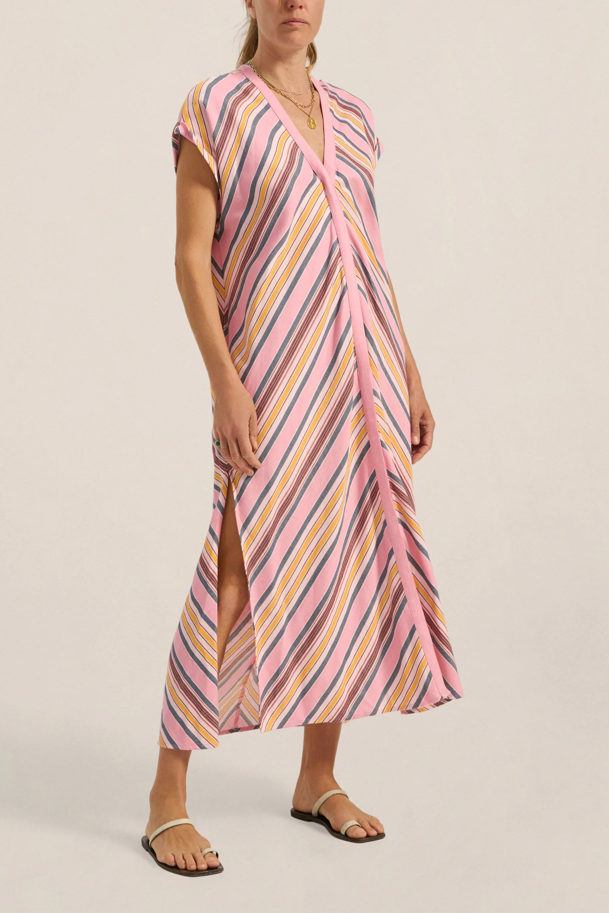 Ilio Nema Cythera Caftan in Samos Stripe