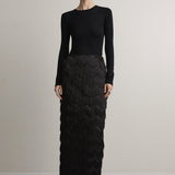 A Emery Innes Fringed Skirt in Black