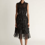 Lee Mathews Innes Organza Ruffle Skirt in Black