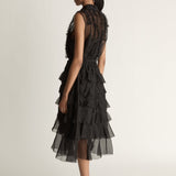 Lee Mathews Innes Organza Ruffle Skirt in Black