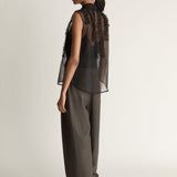 Lee Mathews Innes Organza Ruffle Top in Black