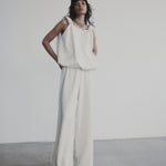 Harris Tapper Irving Trouser in Bone - styled look