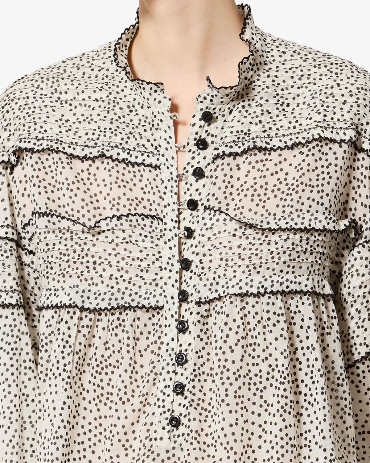Isabel Marant Doane Top in Ecru And Black - outfit inspiration