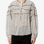Isabel Marant Doane Top in Ecru And Black - detail view