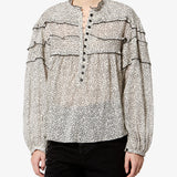 Isabel Marant Doane Top in Ecru And Black - detail view