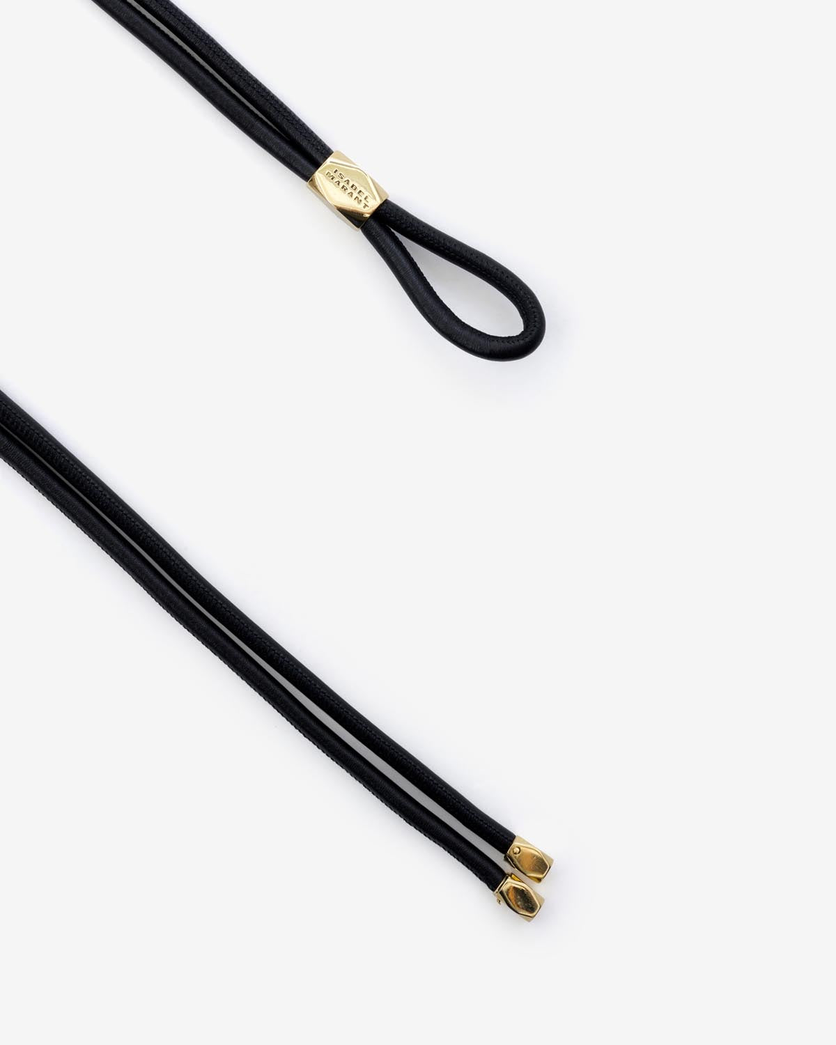 Isabel Marant Silvia Tie Belt in Black And Gold - styled look