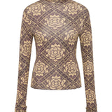 Sir Isola Long Sleeve Top in Rose Parquet Plum