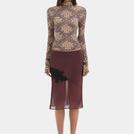 Sir Isola Long Sleeve Top in Rose Parquet Plum - side view