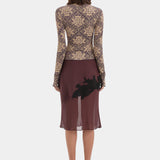 Sir Isola Long Sleeve Top in Rose Parquet Plum - styled look