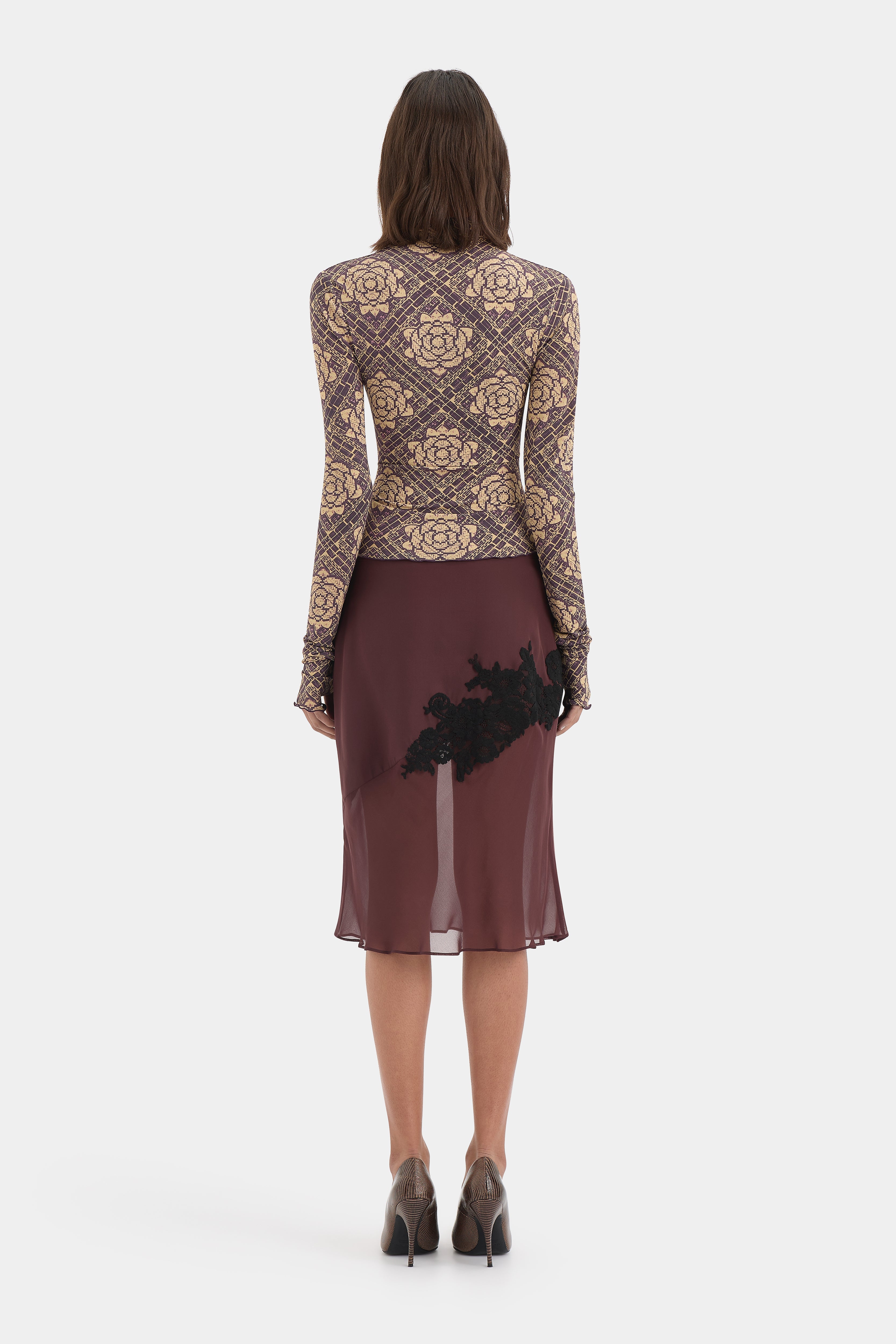 Sir Isola Long Sleeve Top in Rose Parquet Plum - styled look