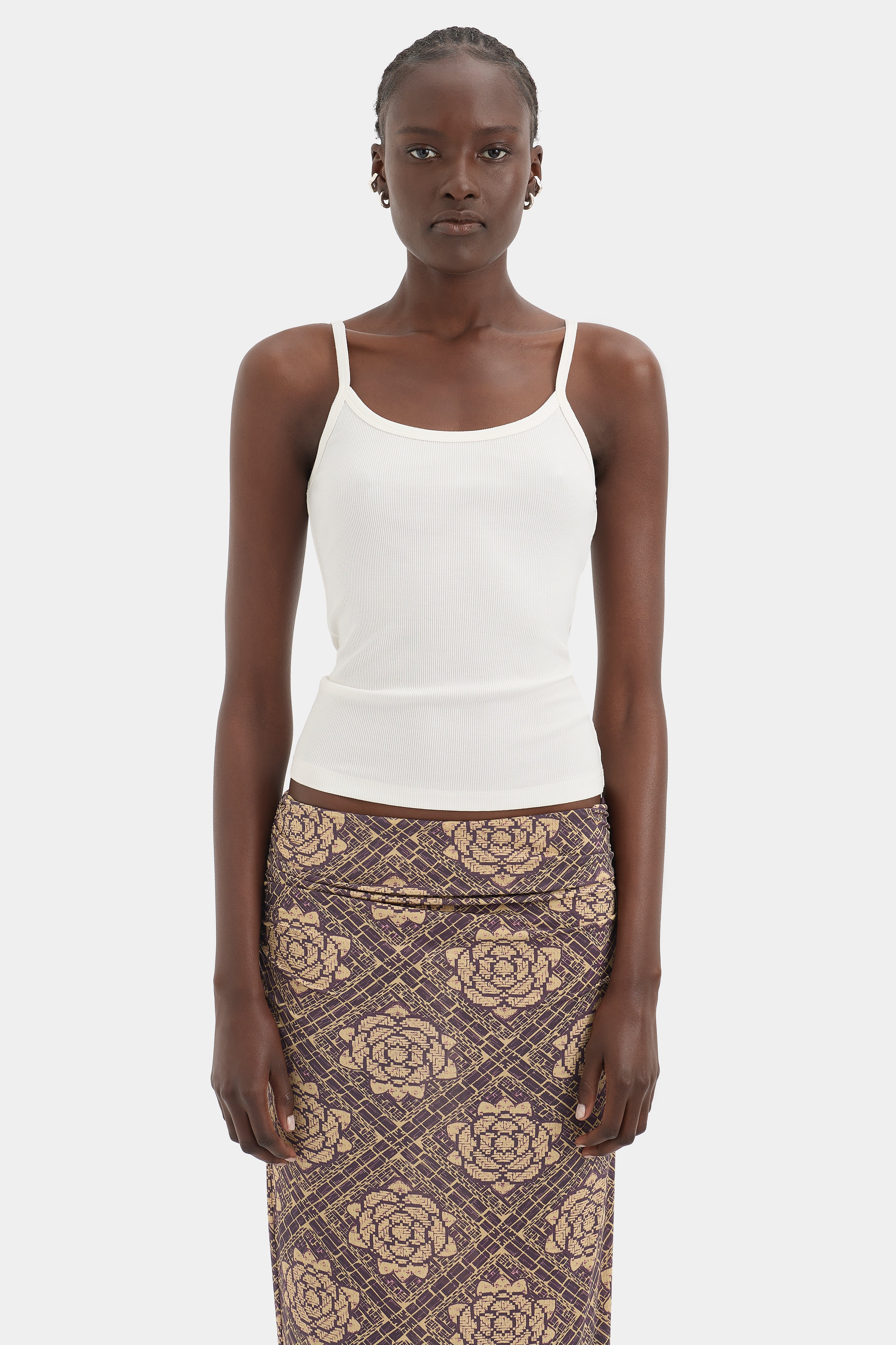 Sir Isola Midi Skirt in Rose Parquet Plum - close up
