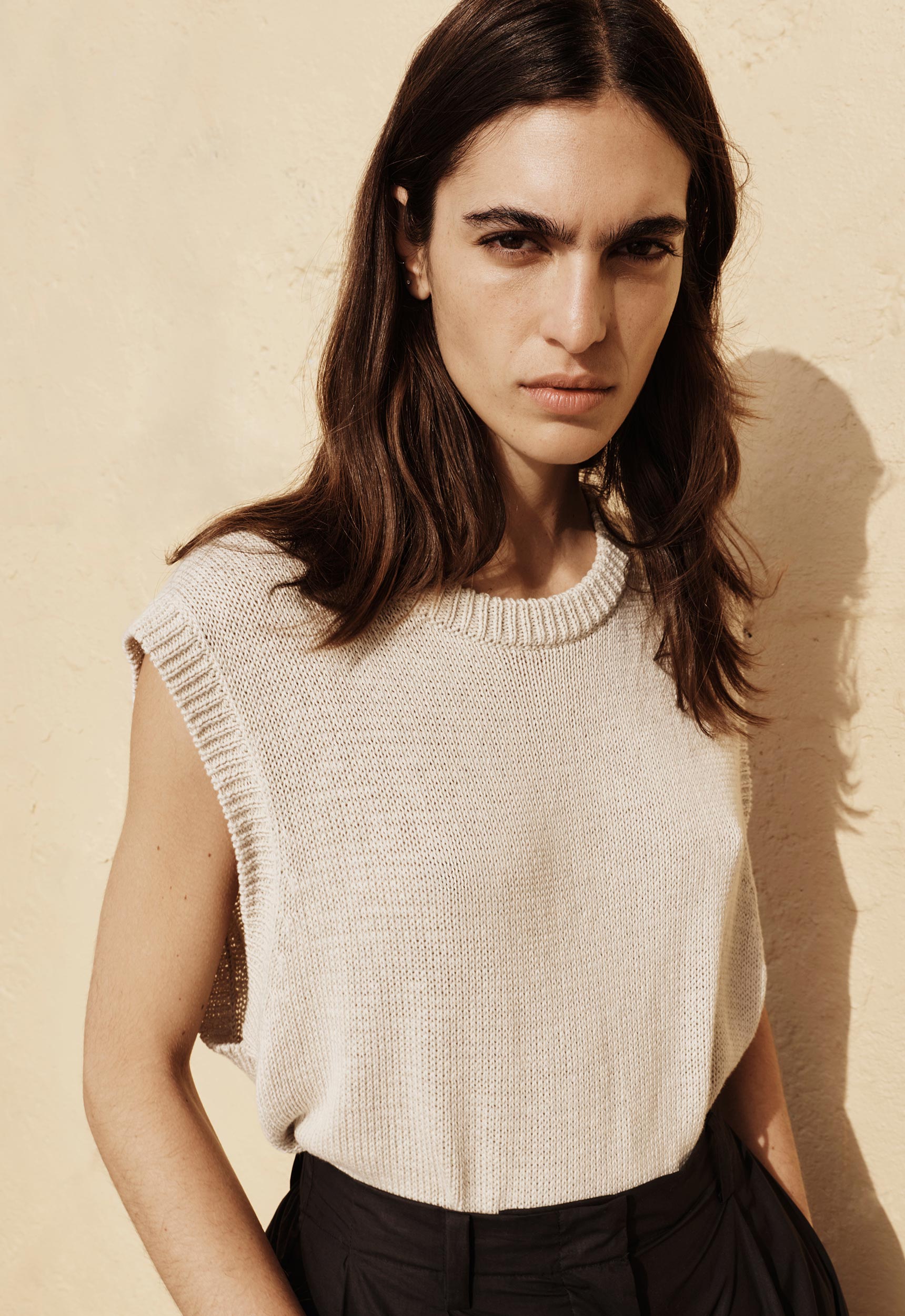 Jac and Jack Catcher Vest in Berg Marle - detail view