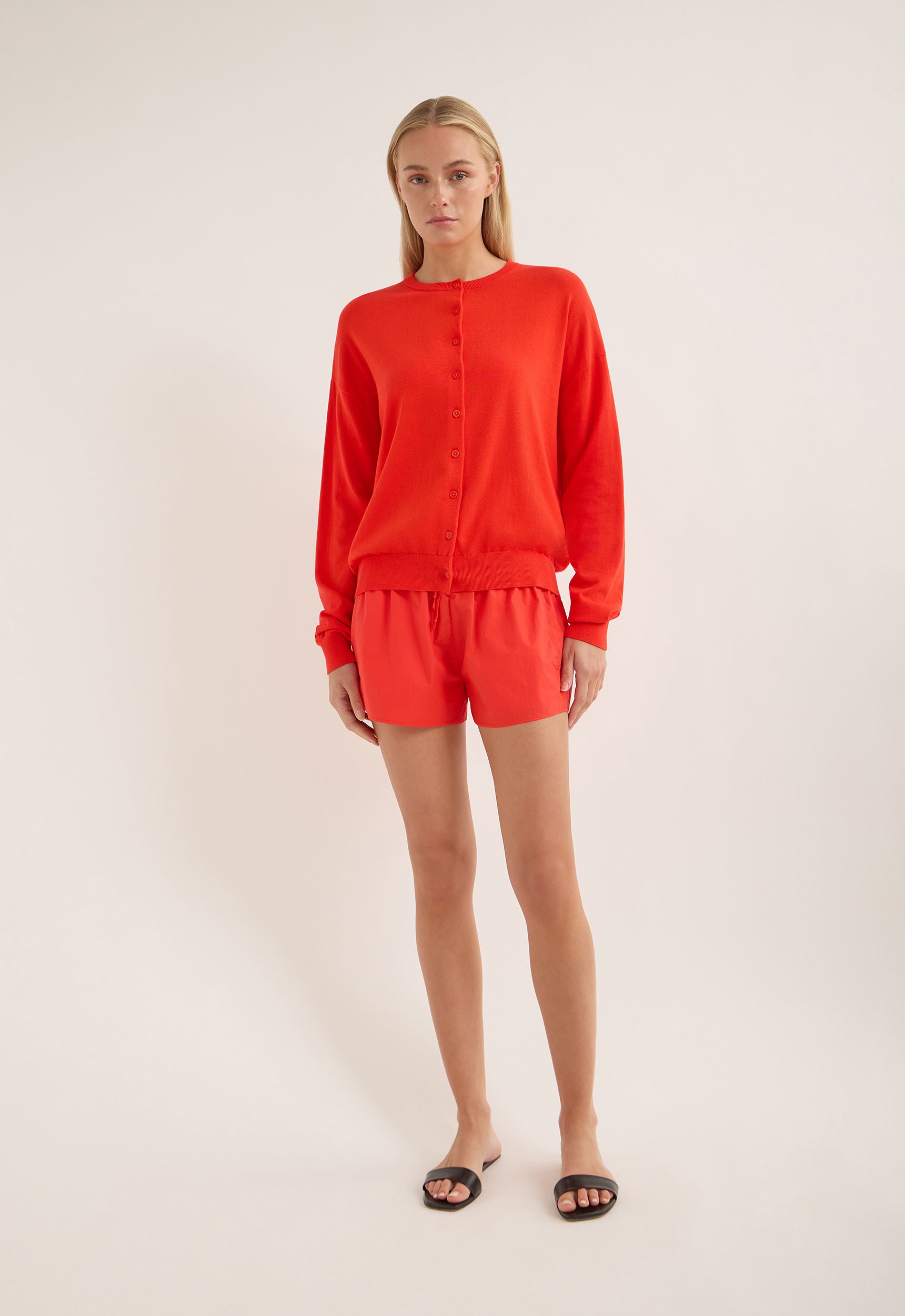 Jac and Jack Drive Cardigan in Rouse - side view