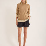 Jac and Jack Orlon Sweater in Cafe - side view