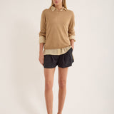 Jac and Jack Orlon Sweater in Cafe - side view