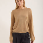 Jac and Jack Orlon Sweater in Cafe - detail view