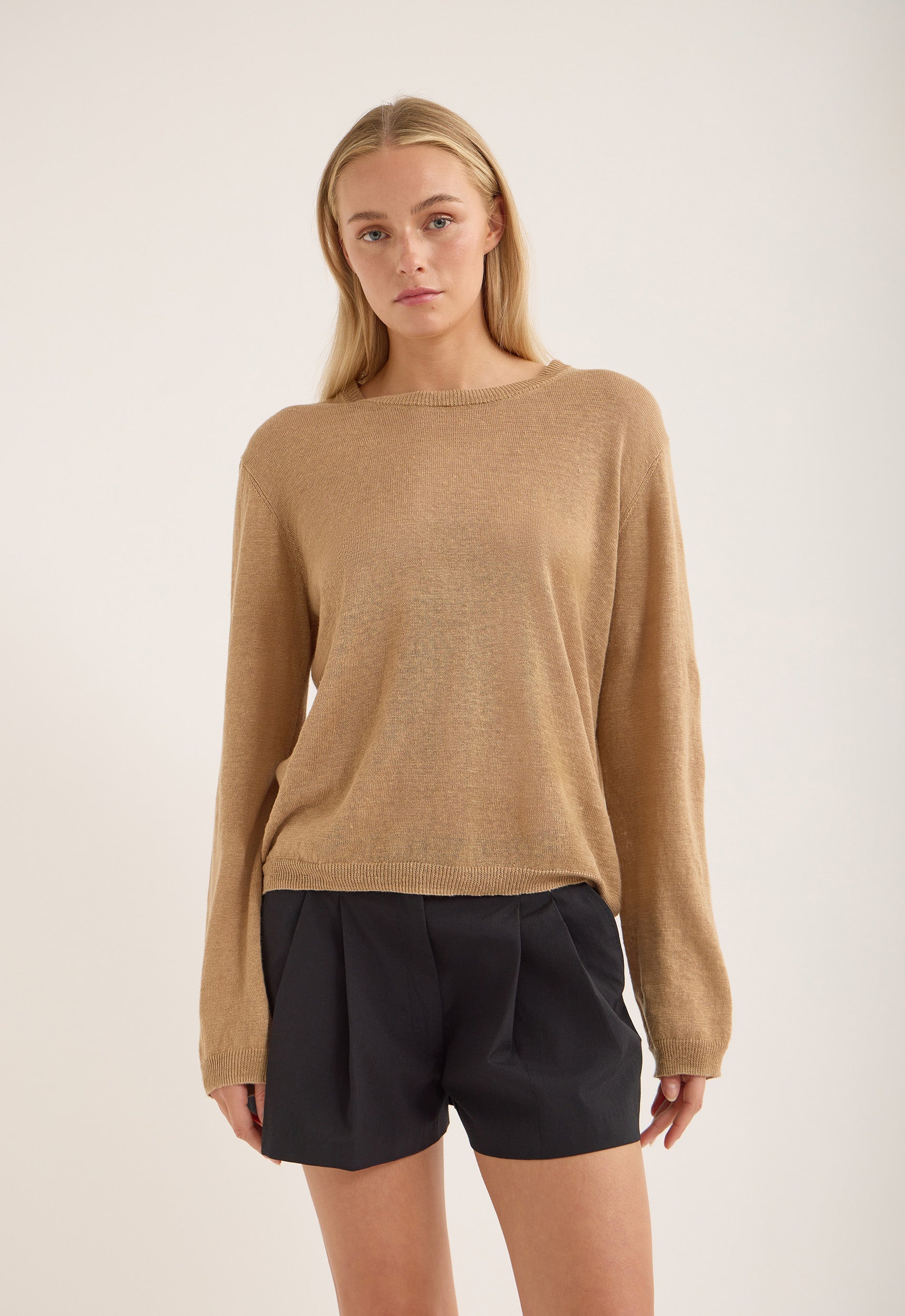 Jac and Jack Orlon Sweater in Cafe - detail view