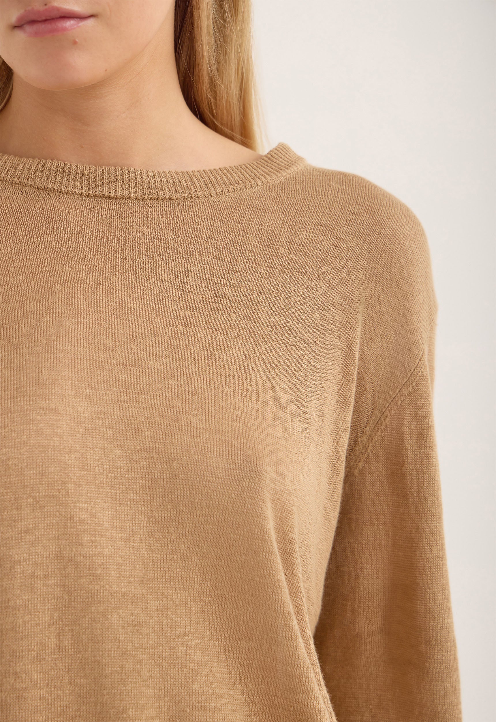 Jac and Jack Orlon Sweater in Cafe - close up