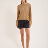 Jac and Jack Orlon Sweater in Cafe - close up