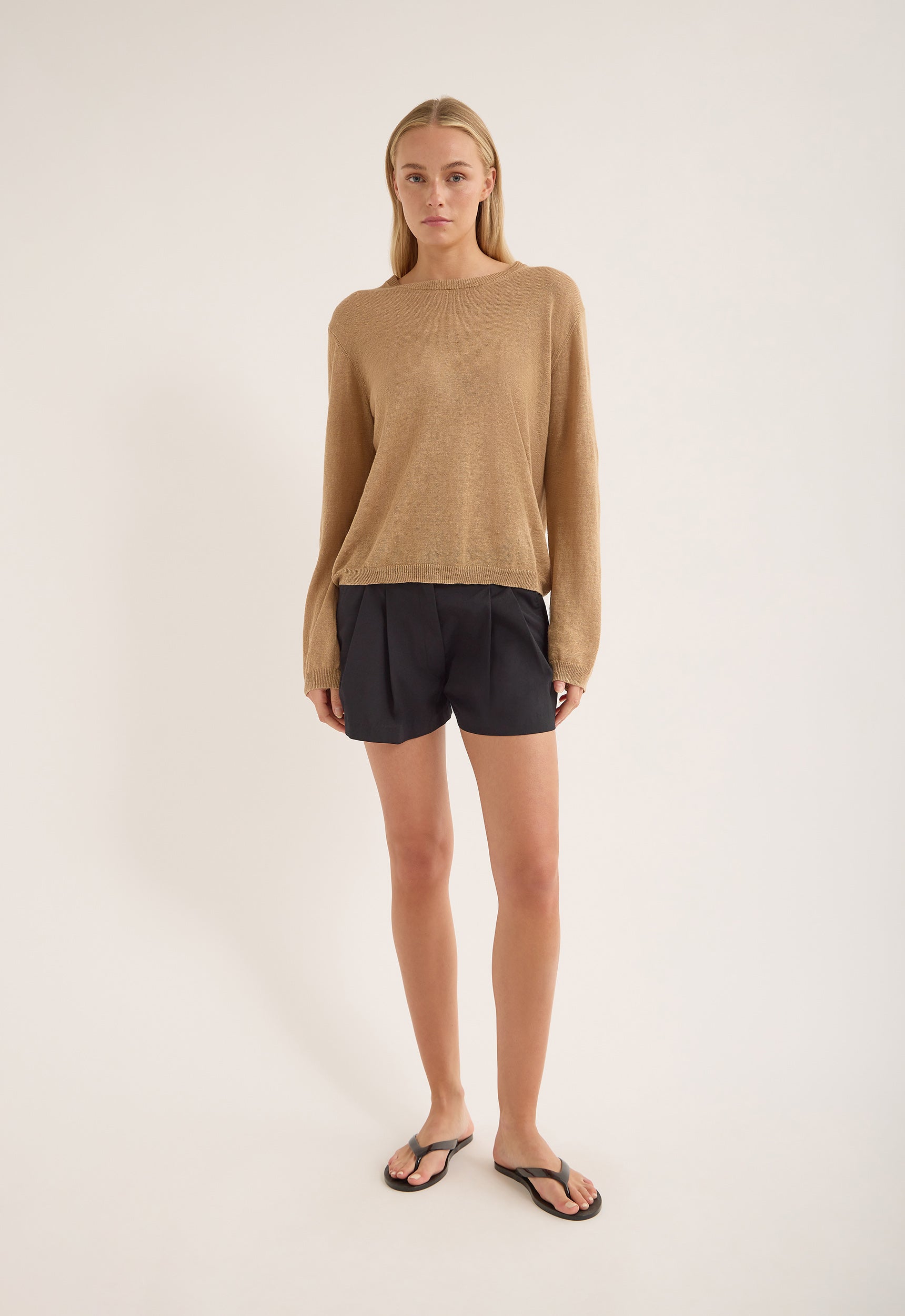 Jac and Jack Orlon Sweater in Cafe - close up