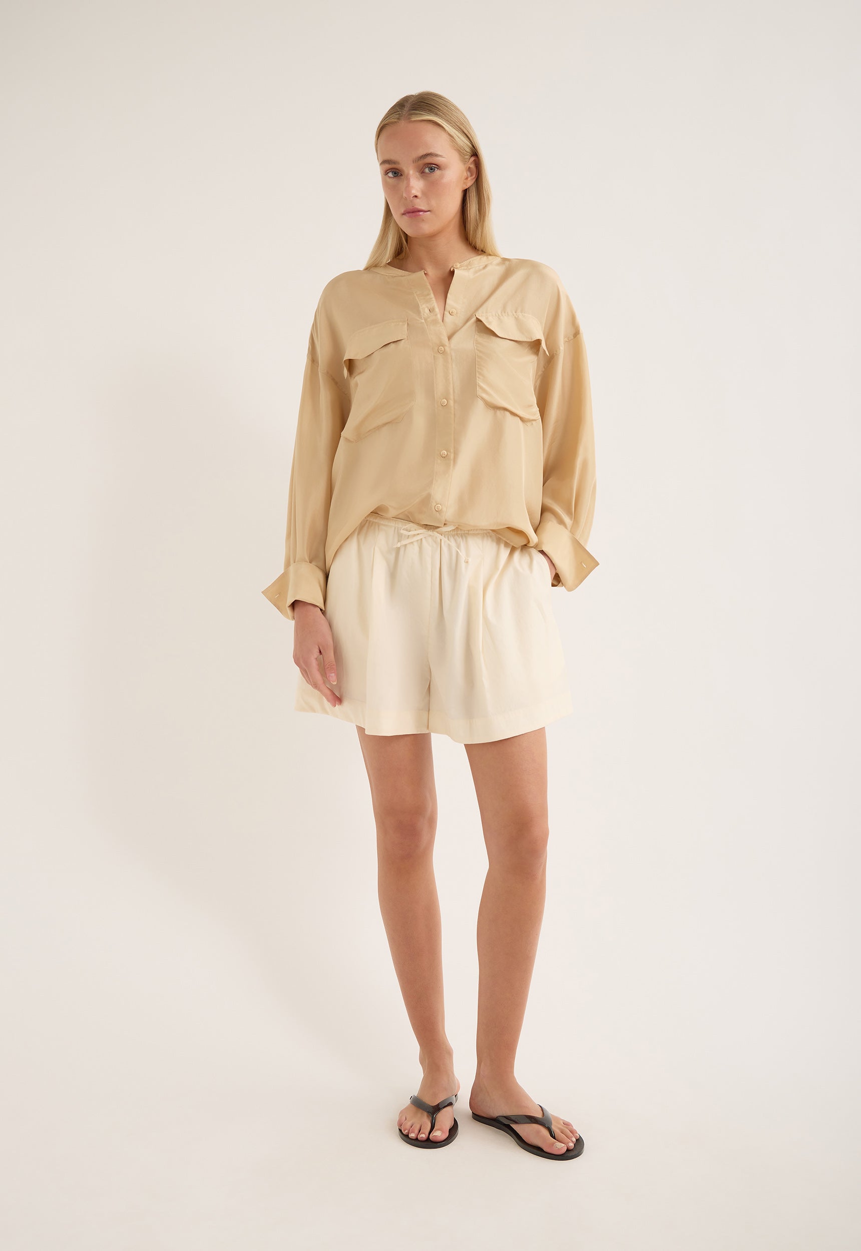 Jac and Jack Sarsen Shirt in Farrow - side view