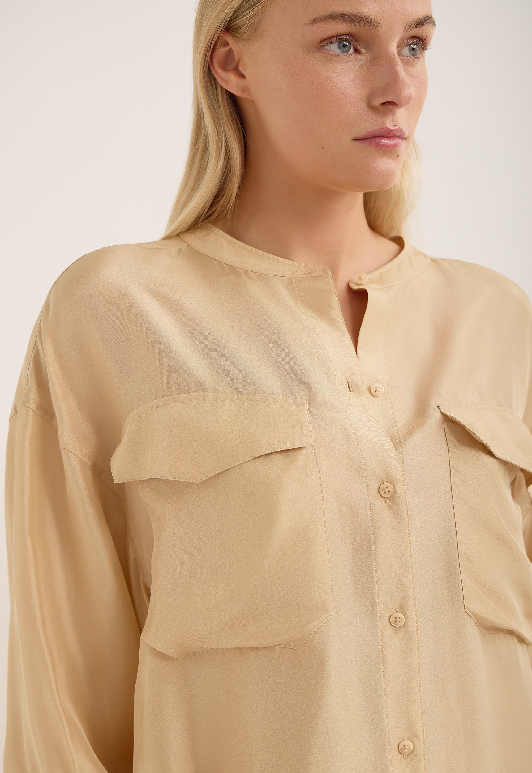 Jac and Jack Sarsen Shirt in Farrow - close up
