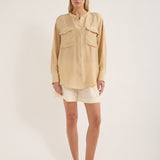Jac and Jack Sarsen Shirt in Farrow - close up
