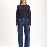 Jac and Jack Fable Cardigan in Navy - side view