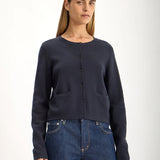 Jac and Jack Fable Cardigan in Navy - detail view