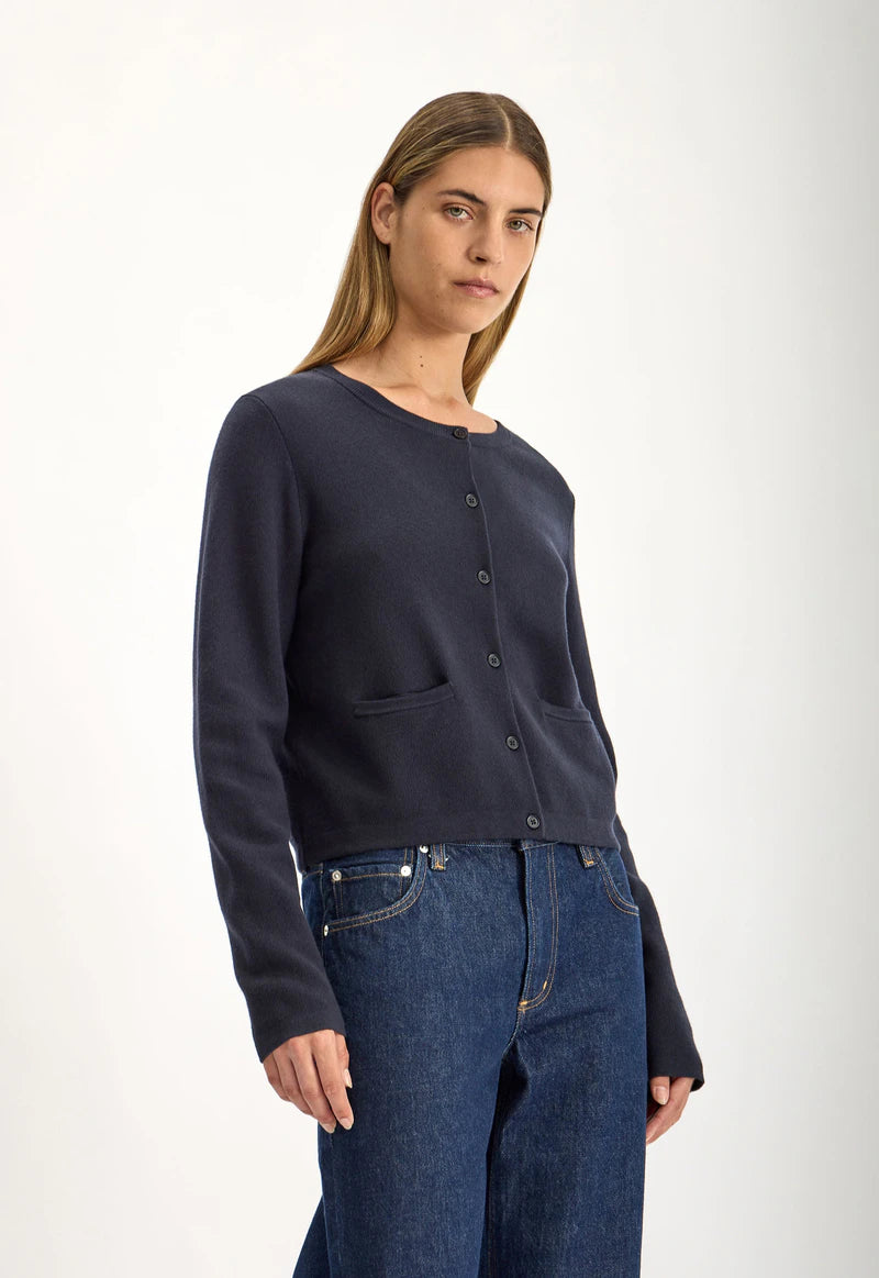 Jac and Jack Fable Cardigan in Navy - styled look