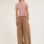 Jac and Jack Form Pant in Biscuit - styled look